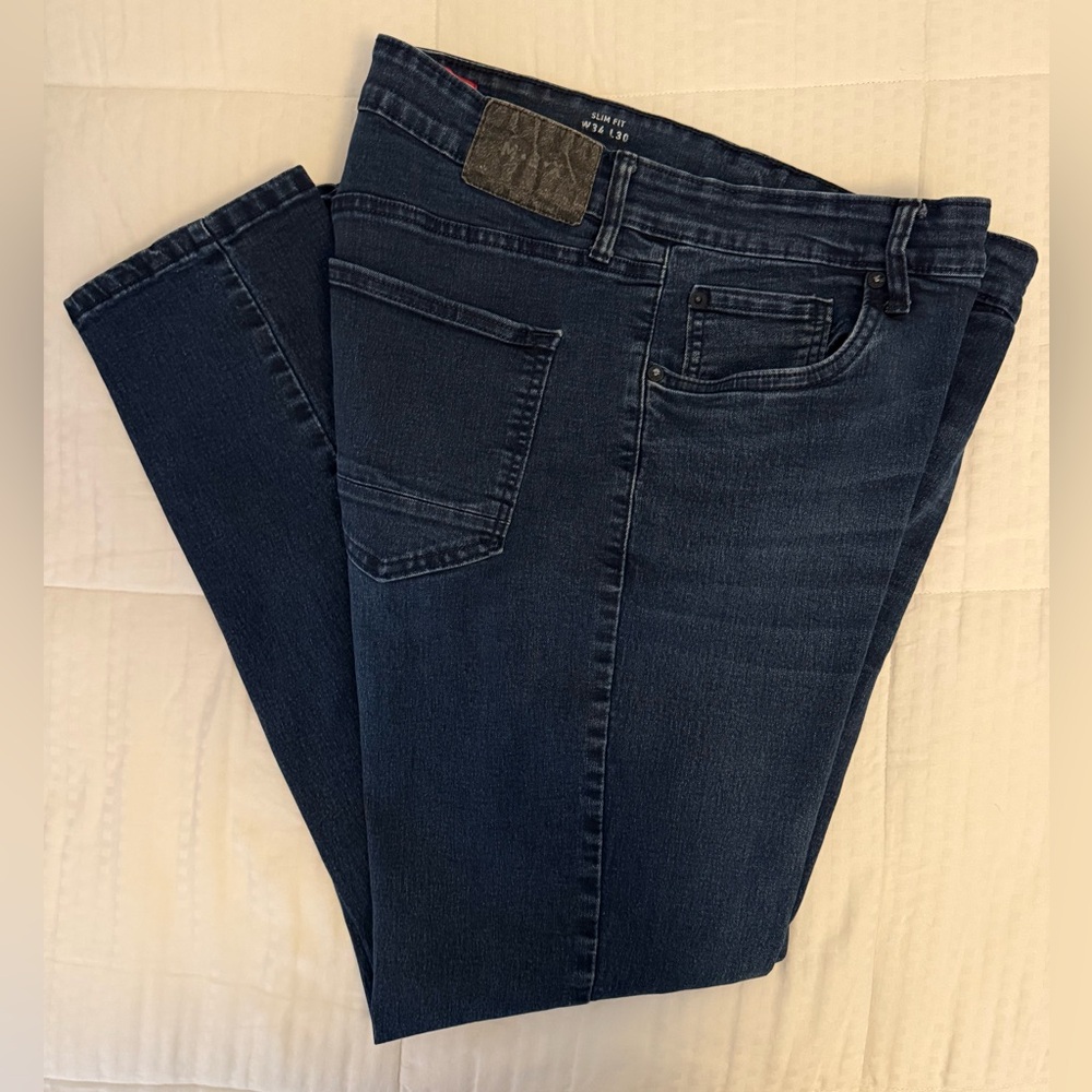 Men's Dark Blue Straight Jeans